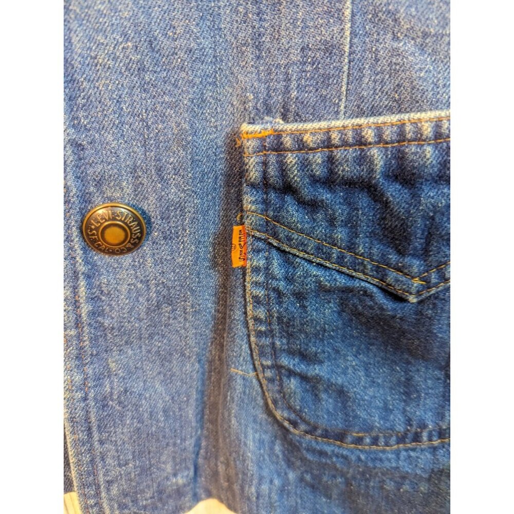 Vintage Levis Orange Tab 76068 Blazer Denim Jacket Chore Usa Made 1 1/2 READ - Picture 2 of 9